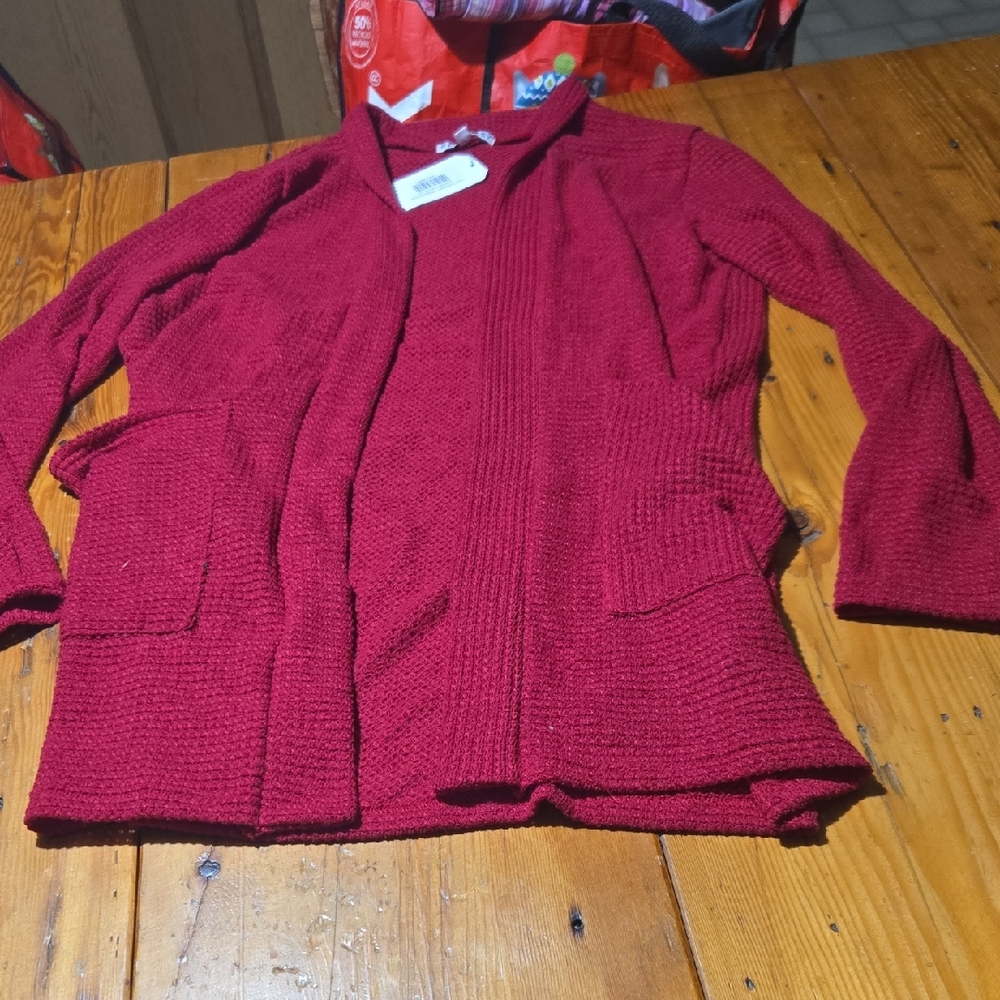Nwt Boutique Blakeley Red Knit Cardigan Sz Os
